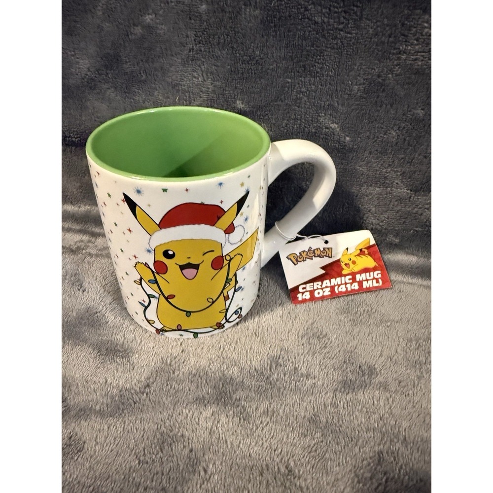 Pokemon 14 Oz. Santa Pikachu Christmas Large Ceramic Mug NEW